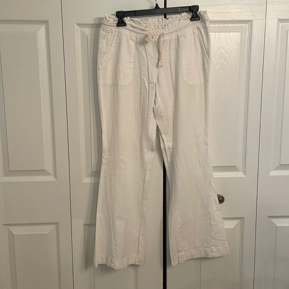 Roxy White Linen Pants